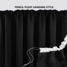 Deconovo Functional Blackout Curtains Pencil Pleat Thermal Insulated Curtains For Living Room W55 X L54 Inch Black One Pair - thumbnail 5