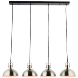 Evuhome Saxby Kella Four Light Led Bar Pendant - Satin Nickel & Matt Black Finish - thumbnail 1