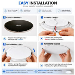 Led Recessed Ceiling Lights 24W 11.6 Inch Cool White 6400K Adjustable Flush Mount Panel Lamp Ultra Slim Spotlight - thumbnail 5