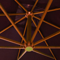 Berkfield Hanging Parasol With Pole Bordeaux Red 3X3 M Solid Fir Wood - thumbnail 4