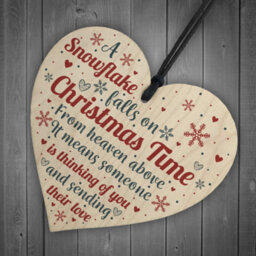 Red Ocean Mum Nan Dad Tribute Wooden Heart Memorial Christmas Tree Decoration Plaque Bauble - thumbnail 6