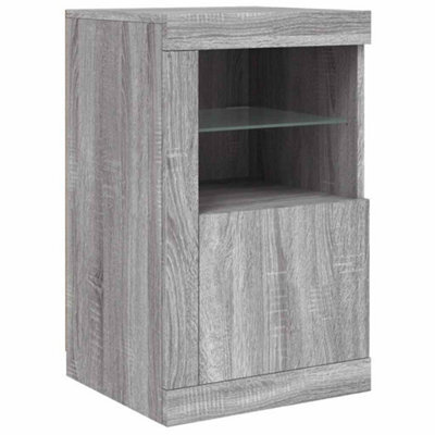 Berkfield Durable Side Cabinet With Led Lights Grey Sonoma Engineered Wood
