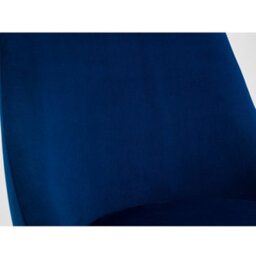 Julian Bowen Pair Of Vittoria Blue Velvet Cantilever Dining Chairs With Gold Metal Base, Height: 75 X Width: 205 X Depth: 86Cm - thumbnail 7