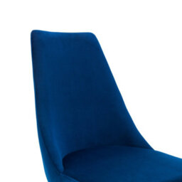 Julian Bowen Pair Of Vittoria Blue Velvet Cantilever Dining Chairs With Gold Metal Base, Height: 75 X Width: 205 X Depth: 86Cm - thumbnail 6