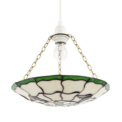 Happy Homewares Traditional Butterfly Tiffany Glass Green Pendant Lighting Shade - image 1