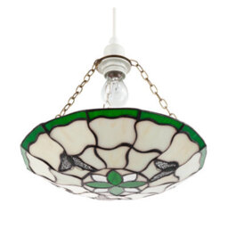 Happy Homewares Traditional Butterfly Tiffany Glass Green Pendant Lighting Shade - thumbnail 5
