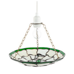 Happy Homewares Traditional Butterfly Tiffany Glass Green Pendant Lighting Shade - thumbnail 3