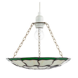 Happy Homewares Traditional Butterfly Tiffany Glass Green Pendant Lighting Shade - thumbnail 4
