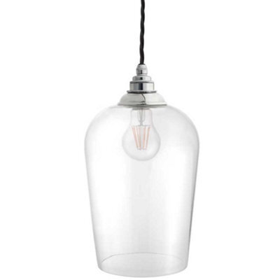 Milton Clear Glass Pendant Light - Nickel - Se Home