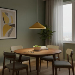 Retro Metal Cone Yellow Lampshade 33.5Cm Easy Fit Pendant Light For Kitchen, Living Room, Bedroom Or Cafe Decor - thumbnail 4