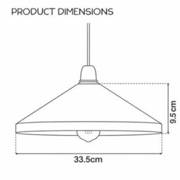 Retro Metal Cone Yellow Lampshade 33.5Cm Easy Fit Pendant Light For Kitchen, Living Room, Bedroom Or Cafe Decor - thumbnail 2