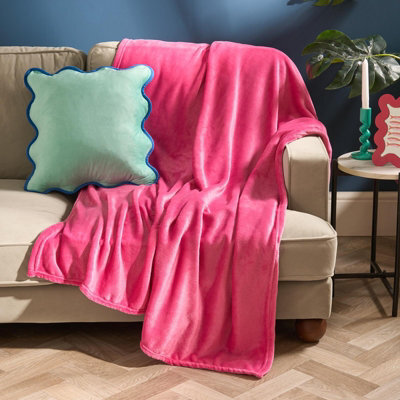 Ohs Ultra Soft Flannel Fleece Throw Blanket, Hot Pink - 150 X 200Cm - image 1