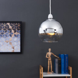Valuelights Daelim Retro Two Tone Chrome And Clear Glass Ball Ceiling Light Shade (D)18Cm - thumbnail 4