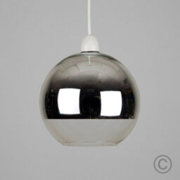 Valuelights Daelim Retro Two Tone Chrome And Clear Glass Ball Ceiling Light Shade (D)18Cm - thumbnail 3