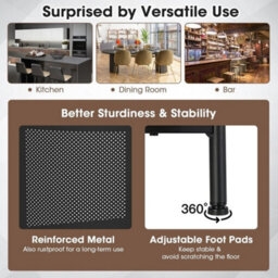 Industrial Bar Table Home Bar Kitchen Countertop Table W/ Storage Shelves - thumbnail 6