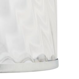 Inlight Velho Polished Clear Nickel Effect Ribbed Cylinder Lamp Shade (D)22.3Cm - thumbnail 5