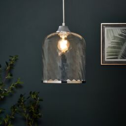 Inlight Velho Polished Clear Nickel Effect Ribbed Cylinder Lamp Shade (D)22.3Cm - thumbnail 6