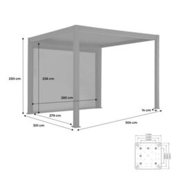 Sweeek - Louvered Pergola Aluminium 3 X 3M V2 + 3M Blind Anthracite  - Triomphe - thumbnail 8