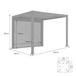 Sweeek - Louvered Pergola Aluminium 3 X 3M V2 + 3M Blind Anthracite  - Triomphe - thumbnail 9