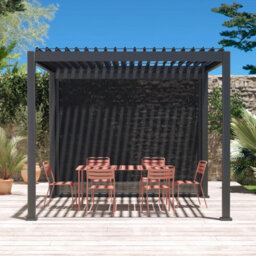 Sweeek - Louvered Pergola Aluminium 3 X 3M V2 + 3M Blind Anthracite  - Triomphe - thumbnail 7