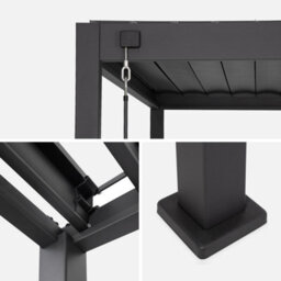 Sweeek - Louvered Pergola Aluminium 3 X 3M V2 + 3M Blind Anthracite  - Triomphe - thumbnail 6