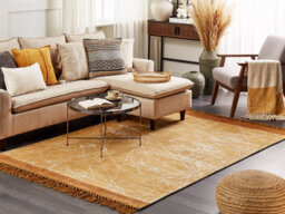 Beliani Rug Hanli Orange 160 X 230 Cm Viscose - thumbnail 2