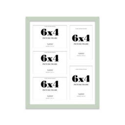 14X11 Inch 5 Opening Photo Collage Frame, Display Five 6X4 Inch Photos, Multi Aperture Family Picture Frame, Mint Green - thumbnail 2