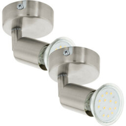 Elegant Satin Nickel Wall Spot Light - 2 Pack With Gu10 Bulbs Included