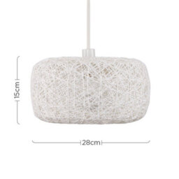 Valuelights Modern Off White Lattice Wicker Rattan Doughnut Ceiling Light Shade (D)28Cm - thumbnail 7
