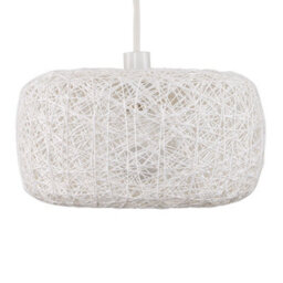 Valuelights Modern Off White Lattice Wicker Rattan Doughnut Ceiling Light Shade (D)28Cm
