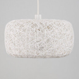 Valuelights Modern Off White Lattice Wicker Rattan Doughnut Ceiling Light Shade (D)28Cm - thumbnail 4