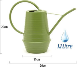 Ckb Ltd Decorative Green Galvanized Ribbed Farmhouse Style Indoor Watering Can With Narrow Spout Small 1.1L (Apple Green) - thumbnail 4