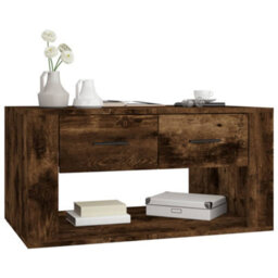 Berkfield Coffee Table Smoked Oak 80X50X40 Cm Engineered Wood - thumbnail 4