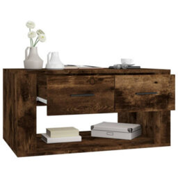 Berkfield Coffee Table Smoked Oak 80X50X40 Cm Engineered Wood - thumbnail 5