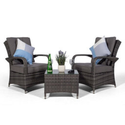 Giardino Arizona 2 Seat Garden Lounge Chair Set - Grey - thumbnail 1