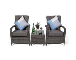 Giardino Arizona 2 Seat Garden Lounge Chair Set - Grey - thumbnail 3
