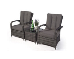 Giardino Arizona 2 Seat Garden Lounge Chair Set - Grey - thumbnail 5