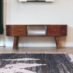 Artisan Furniture Solid Wood Chestnut Round Open Media Unit - thumbnail 1