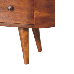 Artisan Furniture Solid Wood Chestnut Round Open Media Unit - thumbnail 9