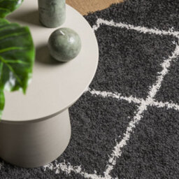 Walplus Shaggy Rug Pamplona High Pile Modern Black And Cream 140X200 Cm - thumbnail 7