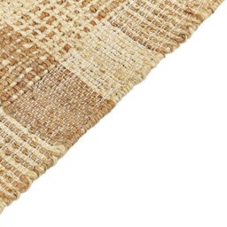 Wyld And Coco Naturaweave Boho Jute Area Rug 80 X 150 Cm Beige With Tassels - Handwoven For Living Room And Bedroom - thumbnail 4