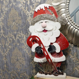 Shatchi Christmas Decoration 72Cm Red Santa Christmas Tabletop Figures Window Holiday Home Xmas Glitter Foam Showpiece Decorations - thumbnail 4