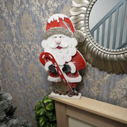 Shatchi Christmas Decoration 72Cm Red Santa Christmas Tabletop Figures Window Holiday Home Xmas Glitter Foam Showpiece Decorations - thumbnail 5