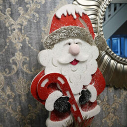 Shatchi Christmas Decoration 72Cm Red Santa Christmas Tabletop Figures Window Holiday Home Xmas Glitter Foam Showpiece Decorations - thumbnail 6