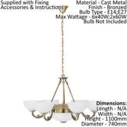 Elegant Bronzed Pendant Ceiling Light With Satin Glass Shade - thumbnail 2