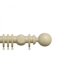 Premium 35mm Wooden Curtain Pole Set - Cotton Cream 50Cm
