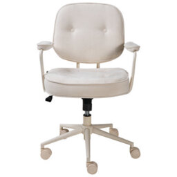Beliani Desk Chair Paramus Fabric Off-White - thumbnail 4