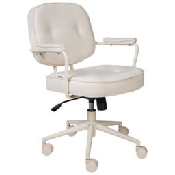 Beliani Desk Chair Paramus Fabric Off-White