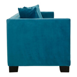 Orsina Functional 3 Seater Cyan Blue Velvet Sofa, Stylish Mid Century Sofa For Bedroom, Comfortable 3 Seater Sofa - thumbnail 3