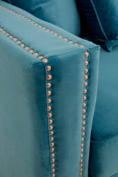 Orsina Functional 3 Seater Cyan Blue Velvet Sofa, Stylish Mid Century Sofa For Bedroom, Comfortable 3 Seater Sofa - thumbnail 5